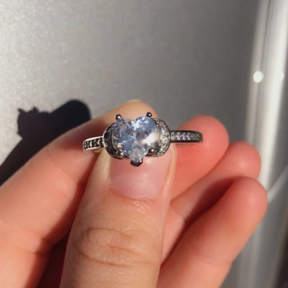 💎New Sterling Silver Stamped Diamond Ring - Picture 7 of 7